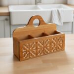 Handcrafted Wooden Cutlery Organizer
