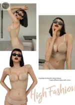 Backless U-shaped Women's Bra Solid Color Simple Invisible Seamless Push Up Underwear Fashion - Image 3